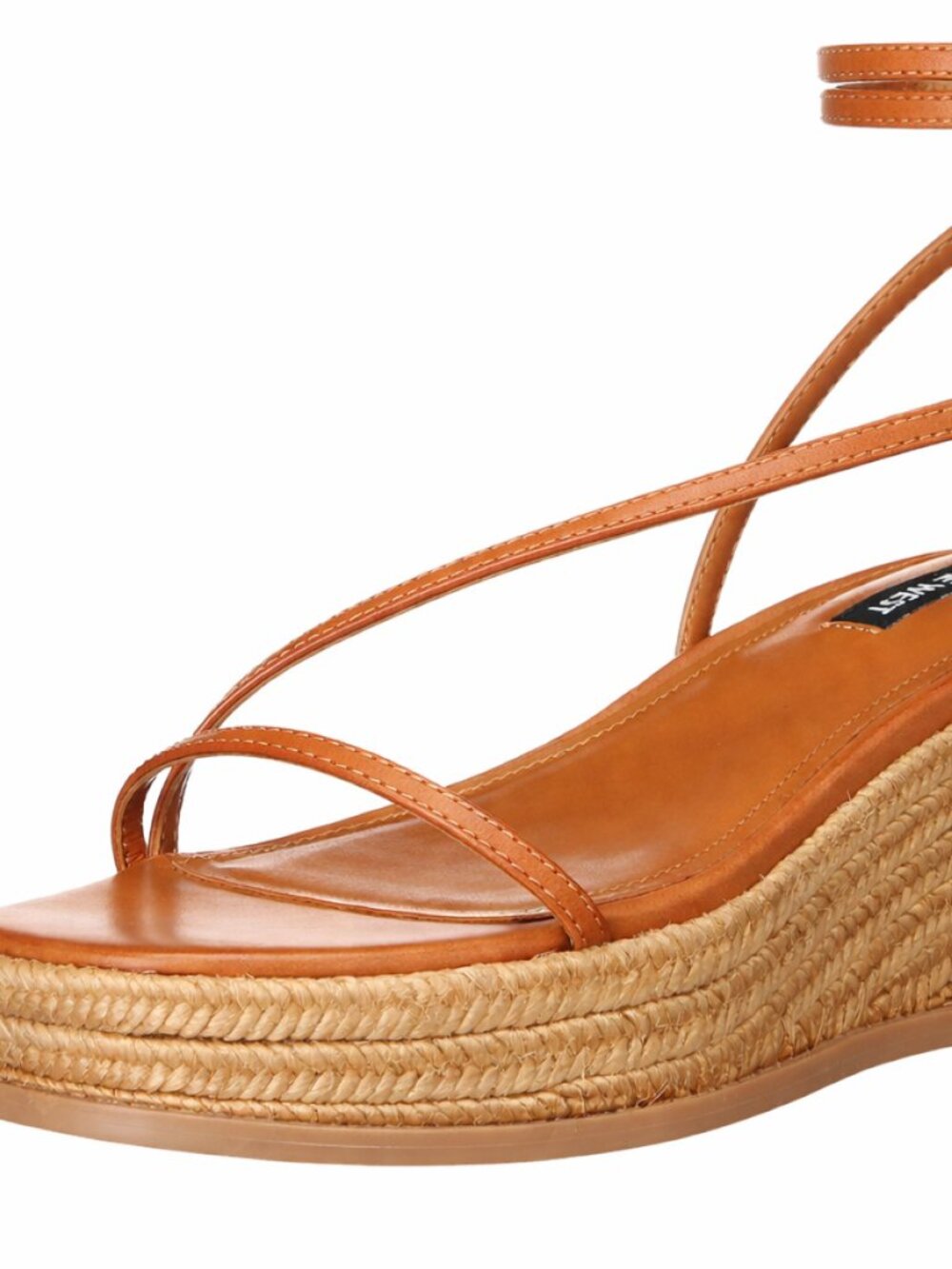 Nine West Alexx3 Espadrille Wedge Sandals Size 9 Tan Natural Strappy - Picture 3 of 5